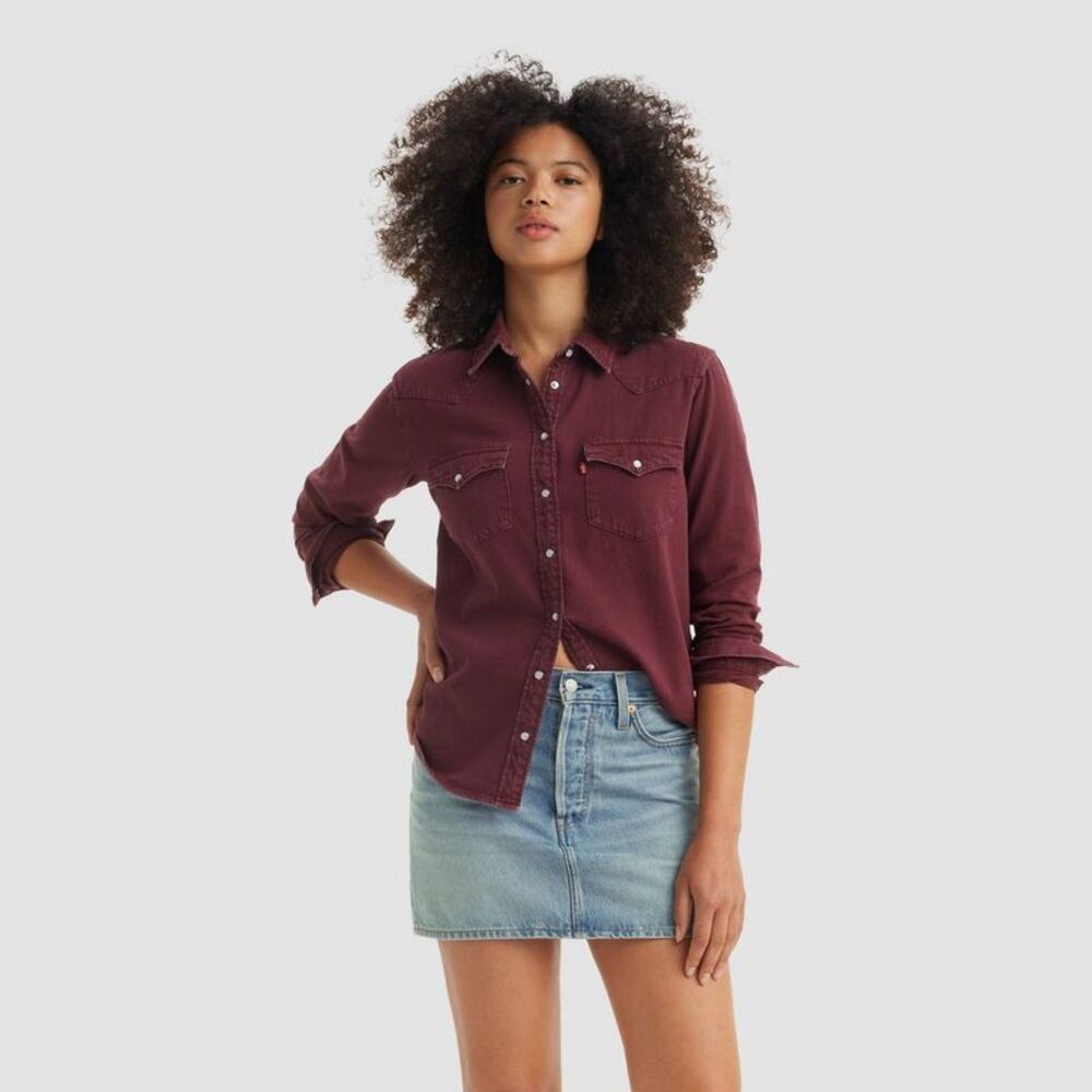 Levi's Women's Long Sleeve Ultimate Western Button-Down Shirt - Windsor Wine S